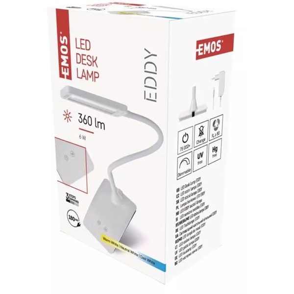 Emos Z7599W Eddy fehér asztali LED lámpa