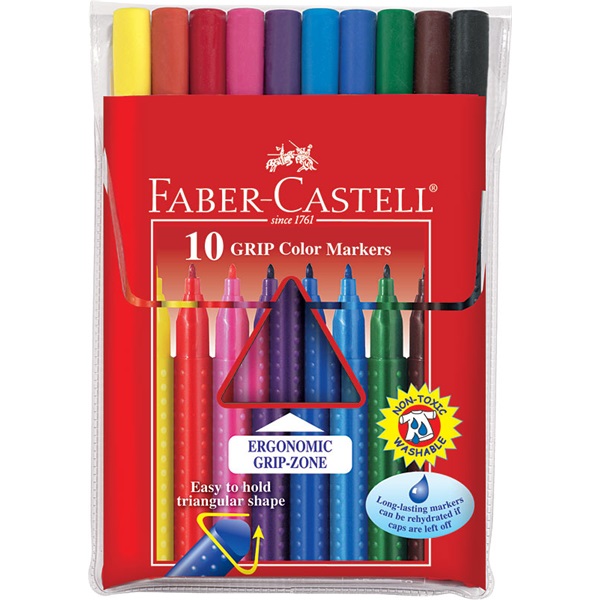 Faber-Castell Grip 10db-os vegyes színű filctoll készlet