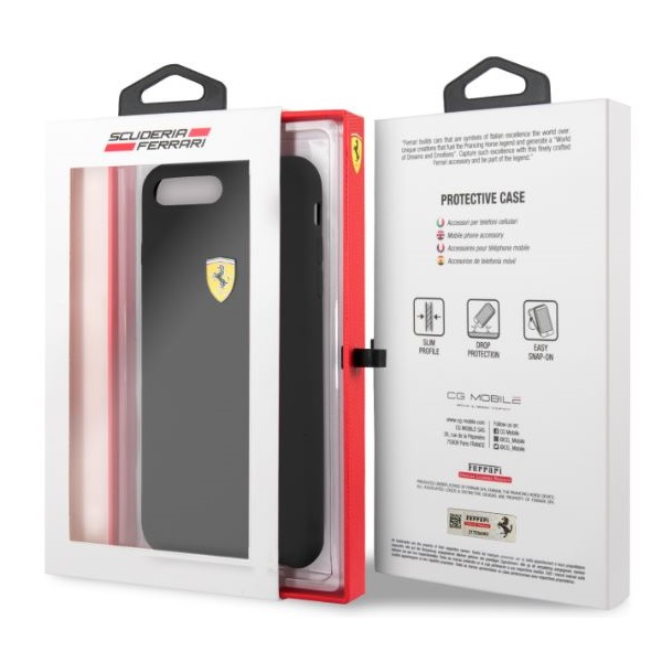 Ferrari SF iPhone 8 Plus fekete szilikon hátlap