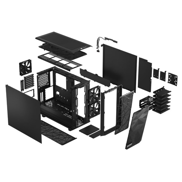 Fractal Design Meshify 2 Fekete (Táp nélküli) E-ATX ház