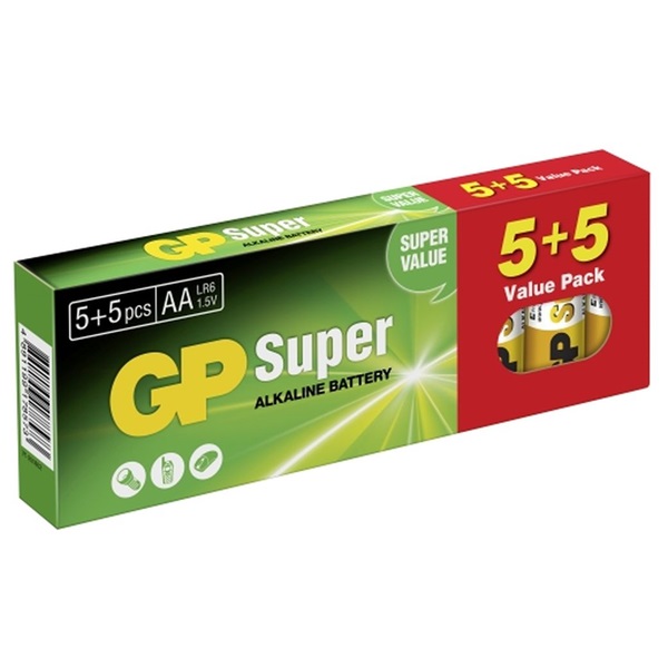 GP Super alkáli AA (LR06) ceruza elem 10db/zsugor