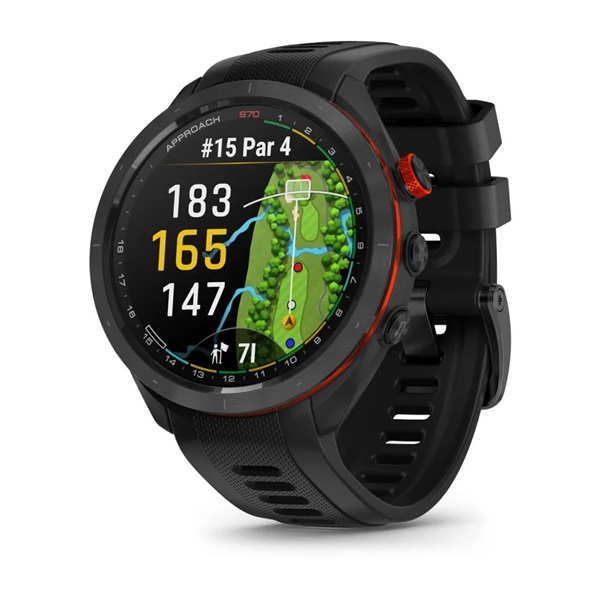 Garmin Approach S70 (47mm) fekete kerámia fekete szilikon szíjjal (ED) okosóra