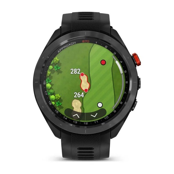 Garmin Approach S70 (47mm) fekete kerámia fekete szilikon szíjjal (ED) okosóra