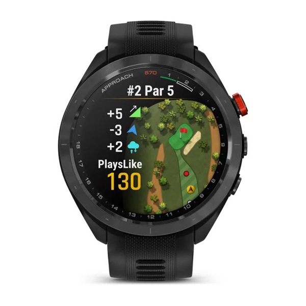 Garmin Approach S70 (47mm) fekete kerámia fekete szilikon szíjjal (ED) okosóra