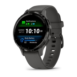 Garmin Venu 3S szürke, szürke kerettel, szilikon szíjjal okosóra