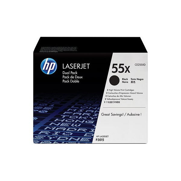 HP CE255XD (55X) fekete duo-pack nagykapacítású toner