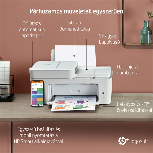 HP DeskJet Plus 4122E tintasugaras multifunkciós Instant Ink ready nyomtató