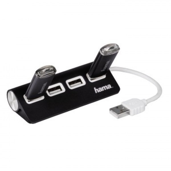 Hama 12177 4 portos fekete USB HUB