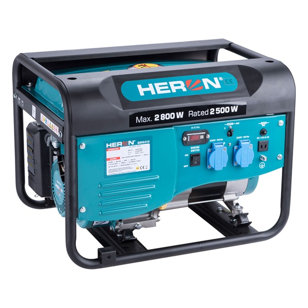 Heron max 2600 VA, egyfázisú benzinmotoros áramfejlesztő