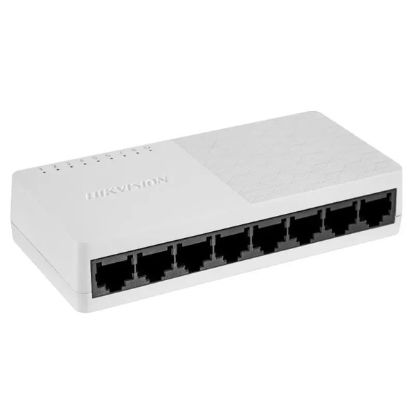 Hikvision DS-3E0508D-E (8 port Gbit, műanyag ház, fehér) Switch