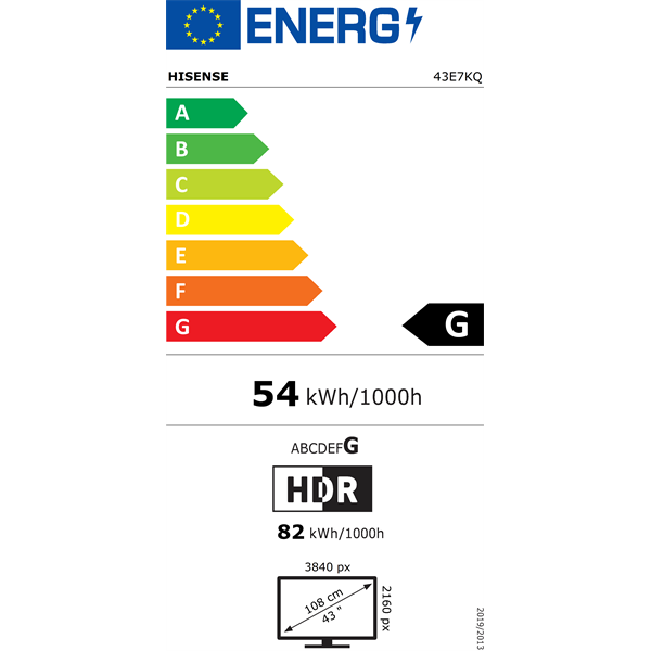 Hisense 43" 43E7KQ 4K UHD Smart QLED TV