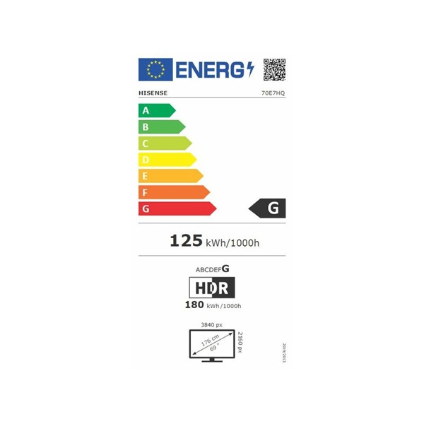Hisense 70" 70E7HQ 4K UHD Smart QLED TV