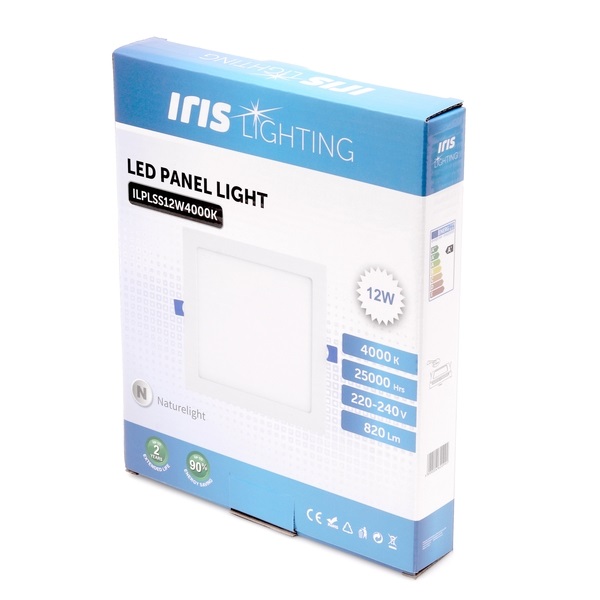 Iris Lighting PLSS-12W 12W/820lm/4000K álmennyezeti négyzet alakú led panel