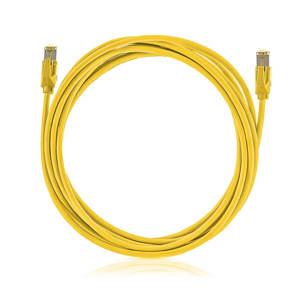 KE-Line Cat6A 10Gigabit STP LSOH Patch Kábel 0,5m sárga