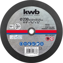 KWB 49711833 EXTRA INOX 230x22,23x1,9 mm vágótárcsa