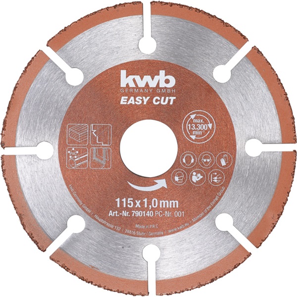 KWB 49790540 PROFI EASY CUT TCG 125x22,23x1,0mm volfram-karbid darabolótárcsa