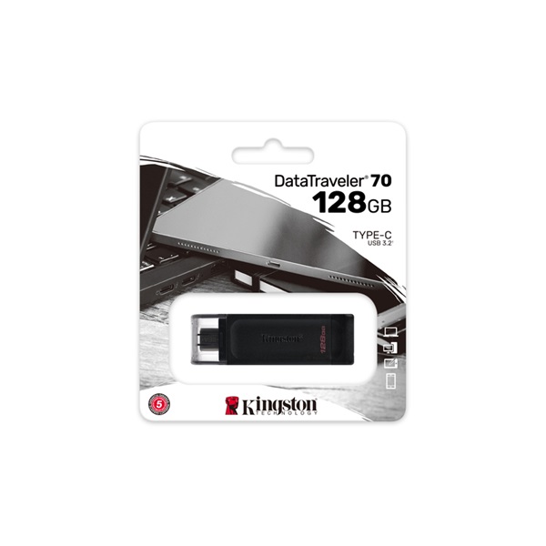 Kingston 128GB USB3.2 C DataTraveler 70 (DT70/128GB) Flash Drive