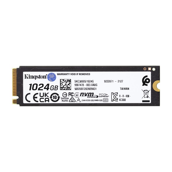 Kingston 1TB M.2 NVMe 2280 KC3000 (SKC3000S/1024G) SSD