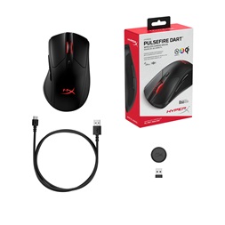 Kingston HyperX Pulsefire Dart vezeték nélküli fekete gamer egér