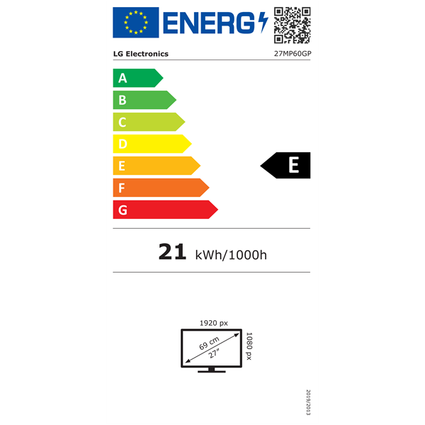 LG 27" 27MP60GP FHD IPS HDMI/DP/VGA monitor