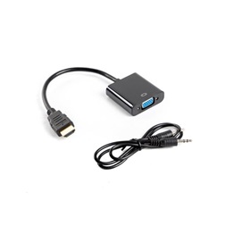 Lanberg 20cm HDMI apa - VGA anya + jack 3,5mm adapter