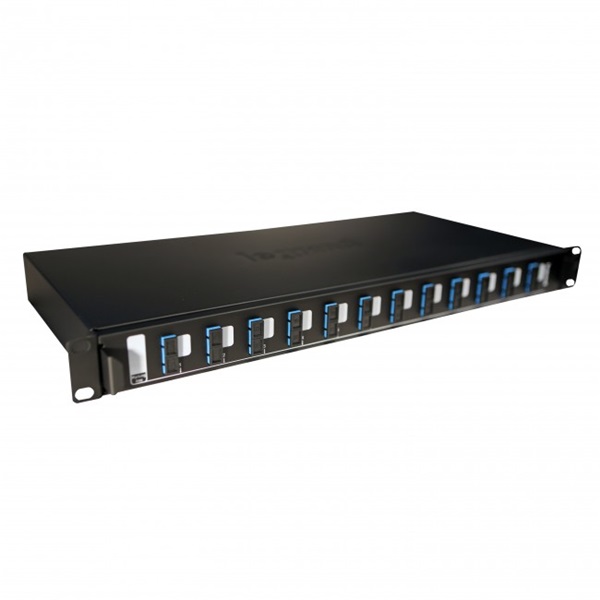 Legrand 032164 12xSC duplex monomódusú 1U-19" fekete LCS3 optikai patch panel