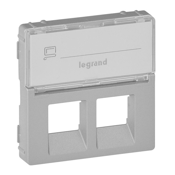 Legrand 755482 Valena Life címketartóval alumínium 2xRJ45 csatlakozóaljzat burkolat