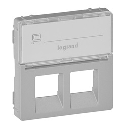 Legrand 755482 Valena Life címketartóval alumínium 2xRJ45 csatlakozóaljzat burkolat