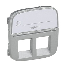 Legrand 755487 Valena Allure címketartóval alumínium 2xRJ11/RJ45 aljzat burkolat