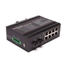 LinkEasy ipari PoE switch 2xGbE SFP+8x10/100/1000BaseTX 802.3at