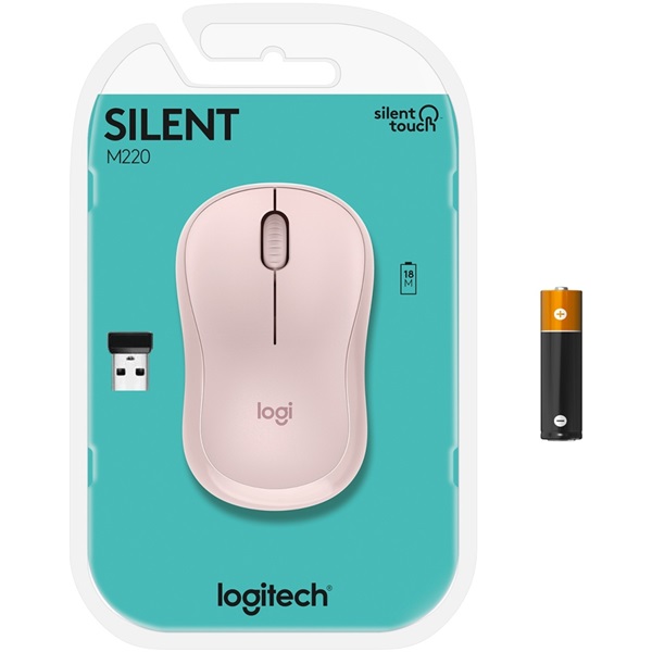 Logitech M220 Silent vezeték nélküli rózsaszín egér