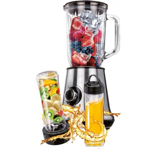 MPM MBL-15M inox+2db 600ml sport palackkal inox turmixgép