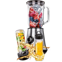 MPM MBL-15M inox+2db 600ml sport palackkal inox turmixgép