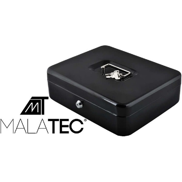 Malatec 30x24x9cm kulcsos fekete pénzkazetta