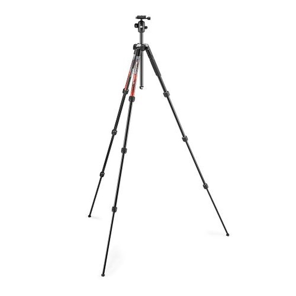 Manfrotto Element MII gömbfejjel 4 szekciós piros alumínium állvány