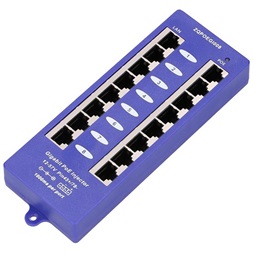 MaxLink 8 Port Gigabit 12V~57V DC PoE Injector