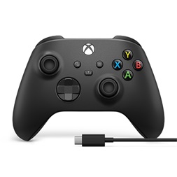 Microsoft Xbox fekete vezeték nélküli kontroller + USB-C kábel