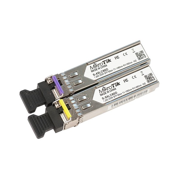 MikroTik S-4554LC80D SFP modul pár 1.25G SM 80km 1490nm/1550nm