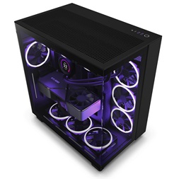 NZXT H9 Flow Fekete (Táp nélküli) ablakos ATX ház