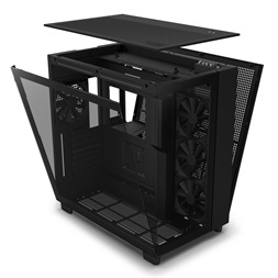 NZXT H9 Flow Fekete (Táp nélküli) ablakos ATX ház