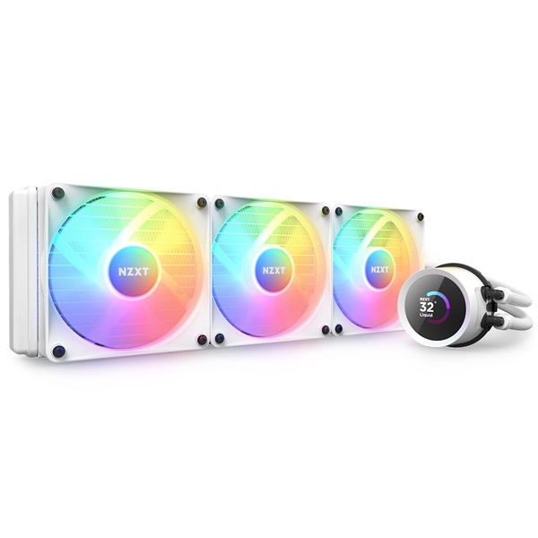 NZXT Kraken 360mm  AIO RGB LCD Liquid Cooler fehér hűtő