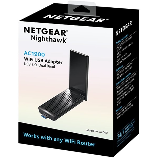 Netgear A7000 Nighthawk AC1900 Vezeték nélküli USB3.0 adapter