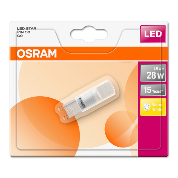 Osram Star matt búra/2,6W/290lm/2700K/G9 230V LED kapszula