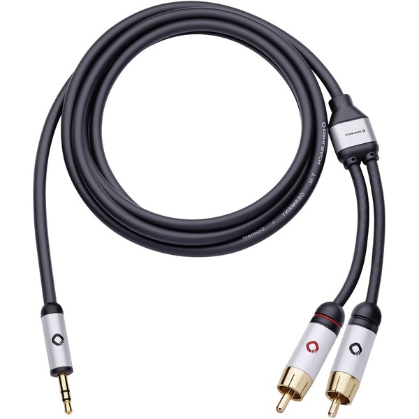 Oehlbach 60004 i Connect 3m fekete 3,5 jack - 2 RCA  csatlakozó