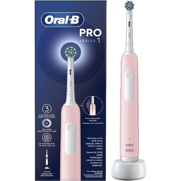 Oral-B PRO1 Pink Cross Action elektromos fogkefe