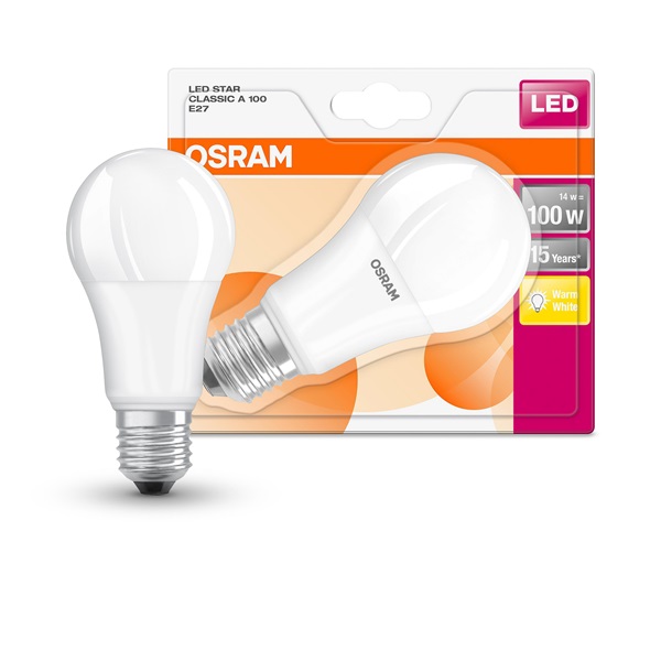 Osram Star matt búra/14W/1521lm/2700K/E27 LED körte izzó