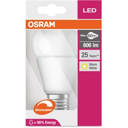 Osram Superstar matt búra/8,8W/806lm/2700K/E27 dimmelhető LED körte izzó