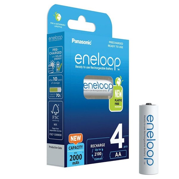 Panasonic Eneloop BK-3MCDE/4BE AA 2000mAh ceruza akku 4db/csomag