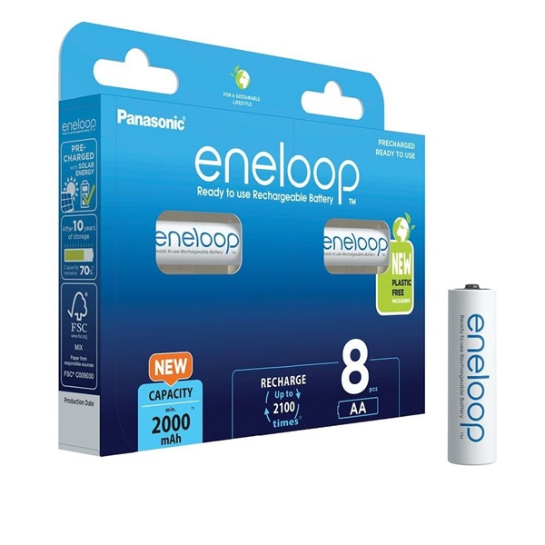 Panasonic Eneloop BK-3MCDE/8BE AA 2000mAh ceruza akku 8db/csomag