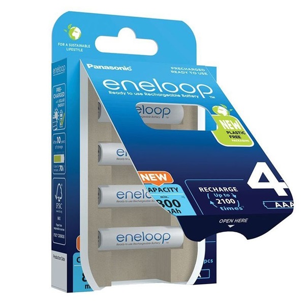 Panasonic Eneloop BK-4MCDE/4BE AAA 800mAh mikro ceruza akku 4db/csomag